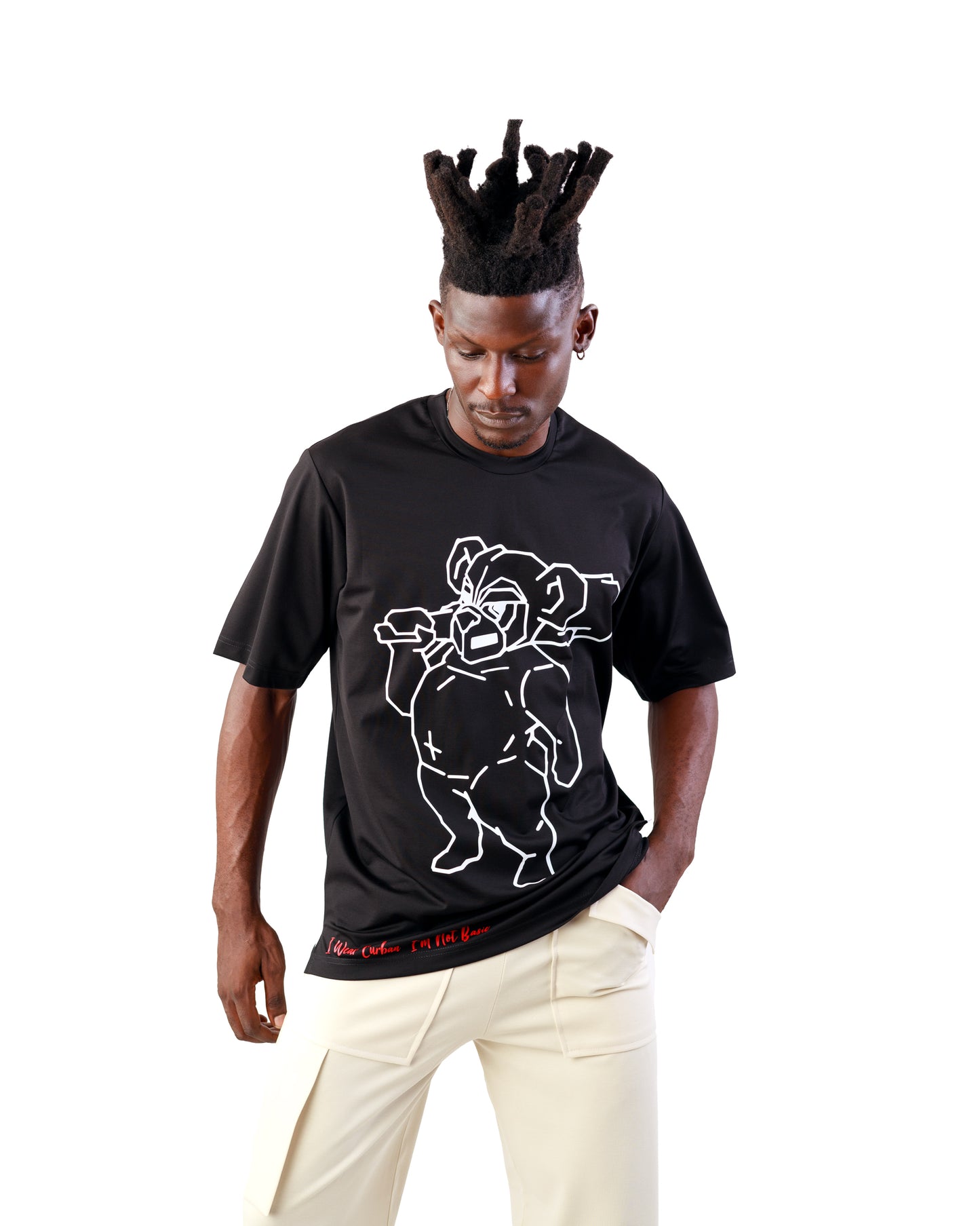 CURBAN mean panda oversized men’s T-Shirt