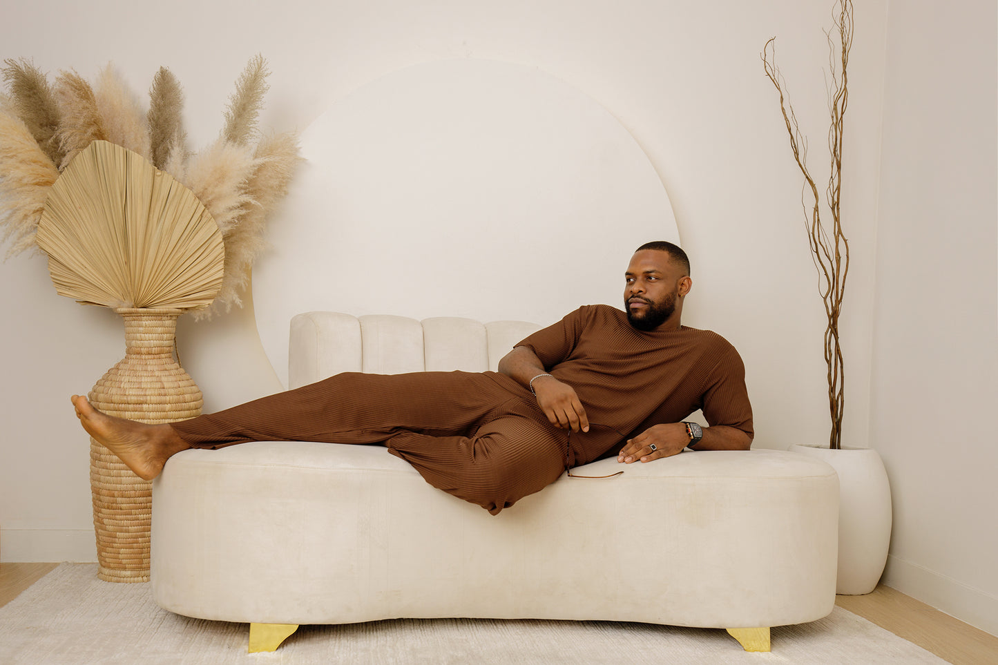 Curban Brown Facade Palazzo Loosefit Deux Pièces Pour Hommes