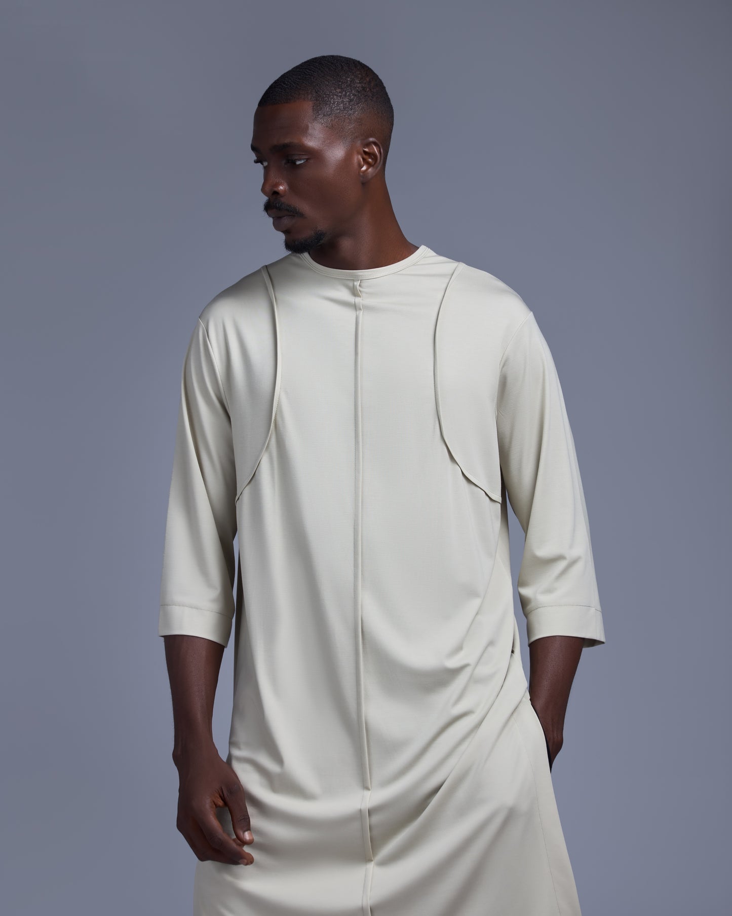 Curban 3/4 sleeve beige Tunic Menswear set