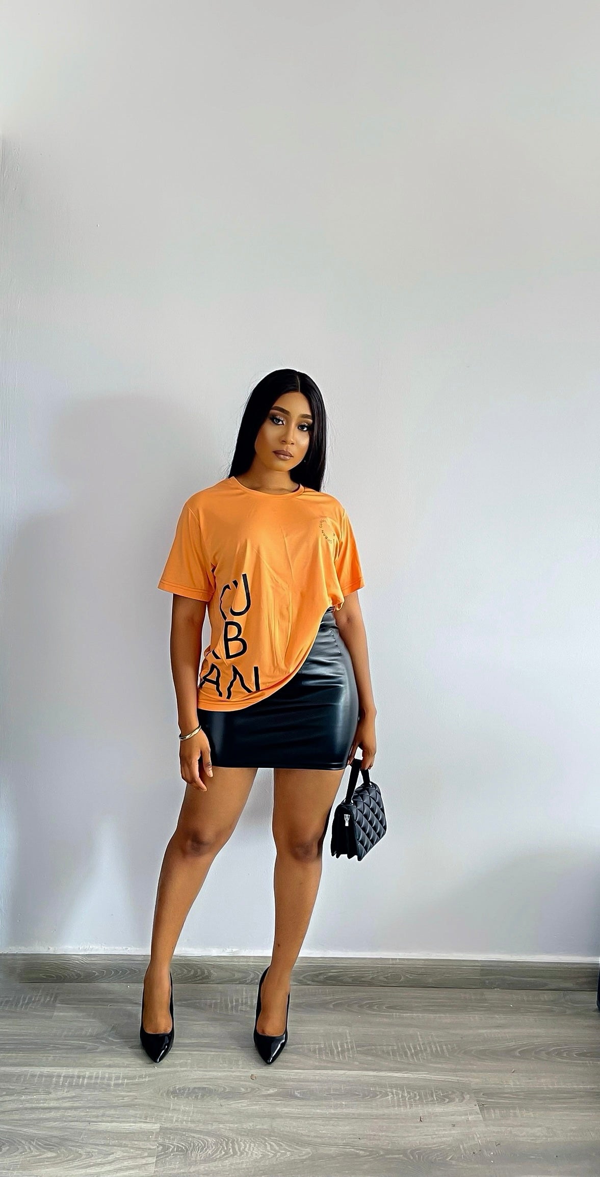 CURBAN T-Shirt Femme Oversize Orange