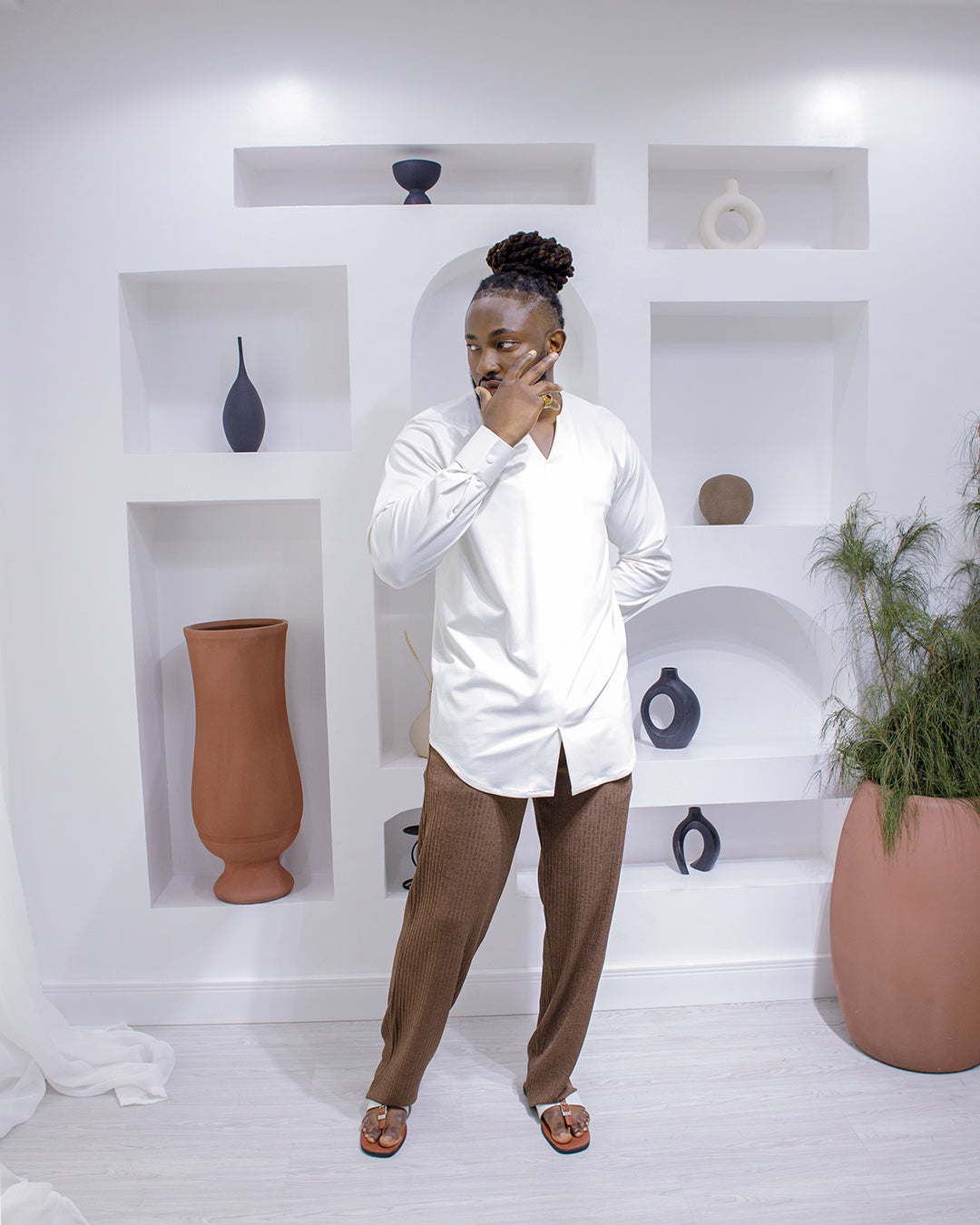 Curban Off-White Vinet Palazzo Two Piece Menswear