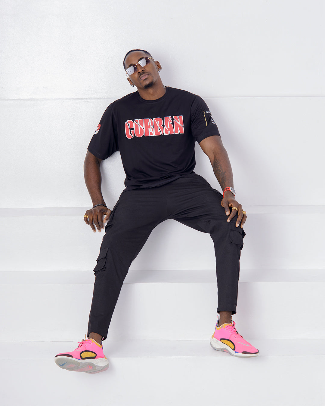 CURBAN Bold Slogan Oversized Male T-Shirt