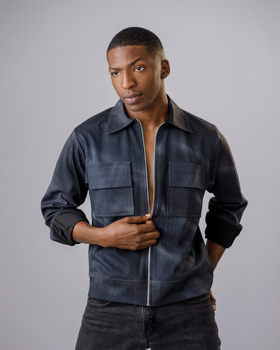 Veste Curban à poches et patchs pour hommes