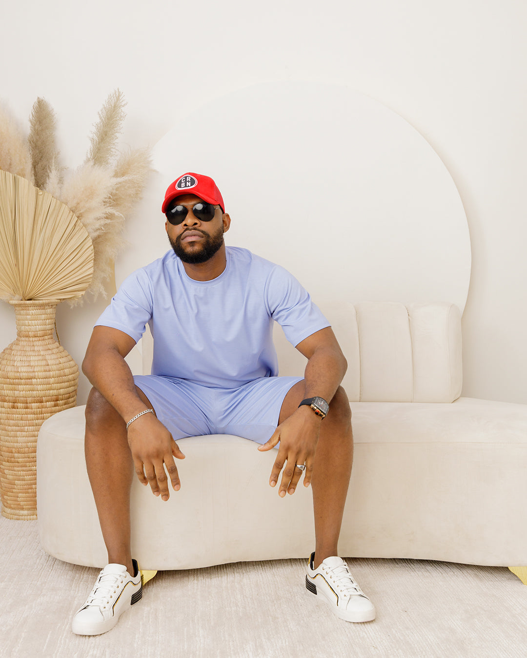 Curban Sky-Blue Shorts Two-piece outfit