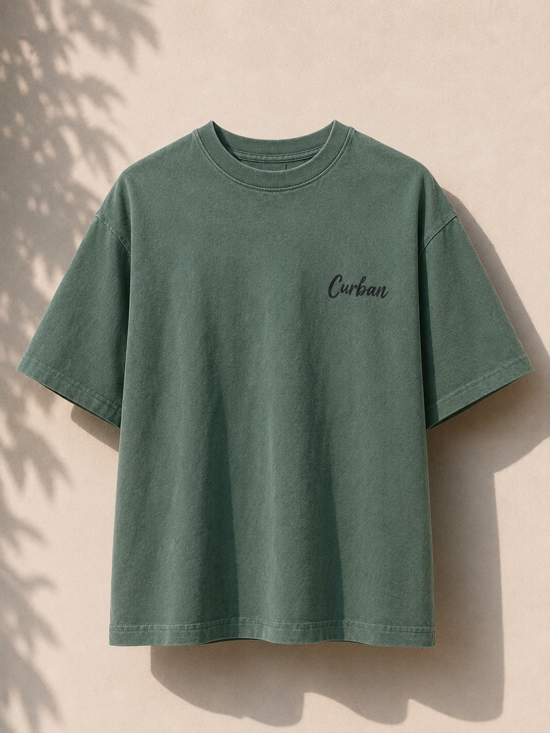 CURBAN abstract graffiti oversized men’s T-Shirt | Green