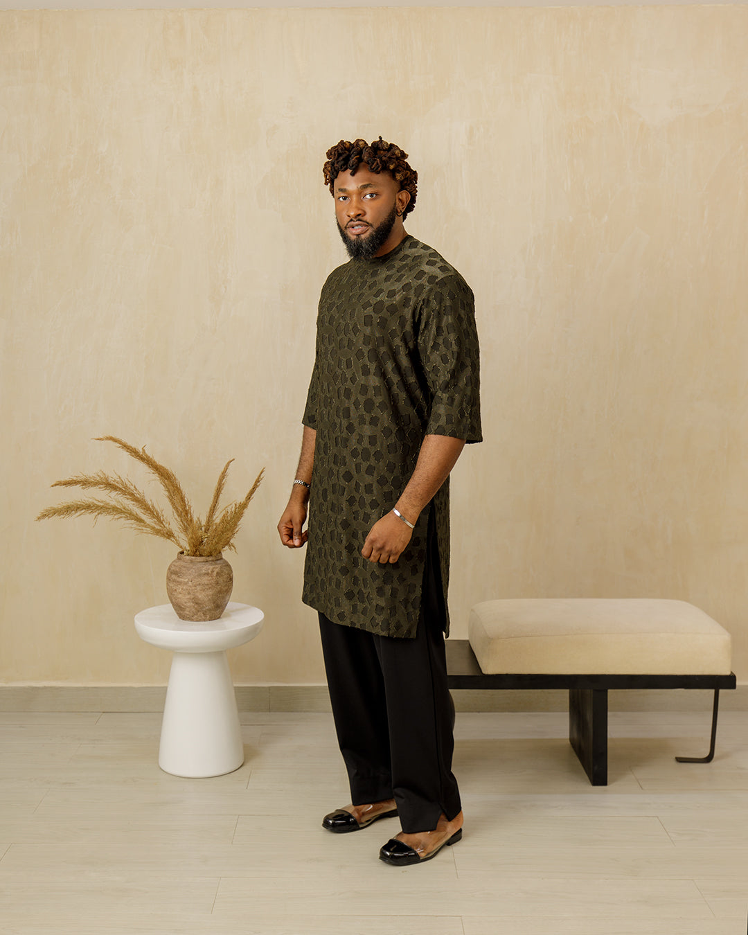 Curban 3/4 sleeve Tunic Men's two piece set