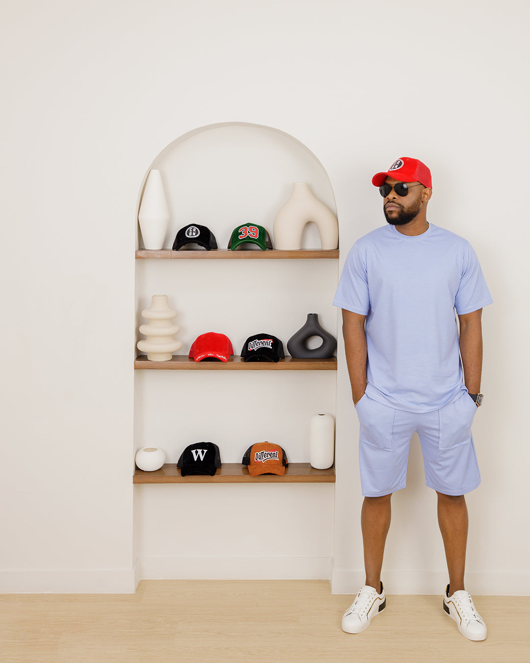 Curban Sky-Blue Shorts Two-piece outfit