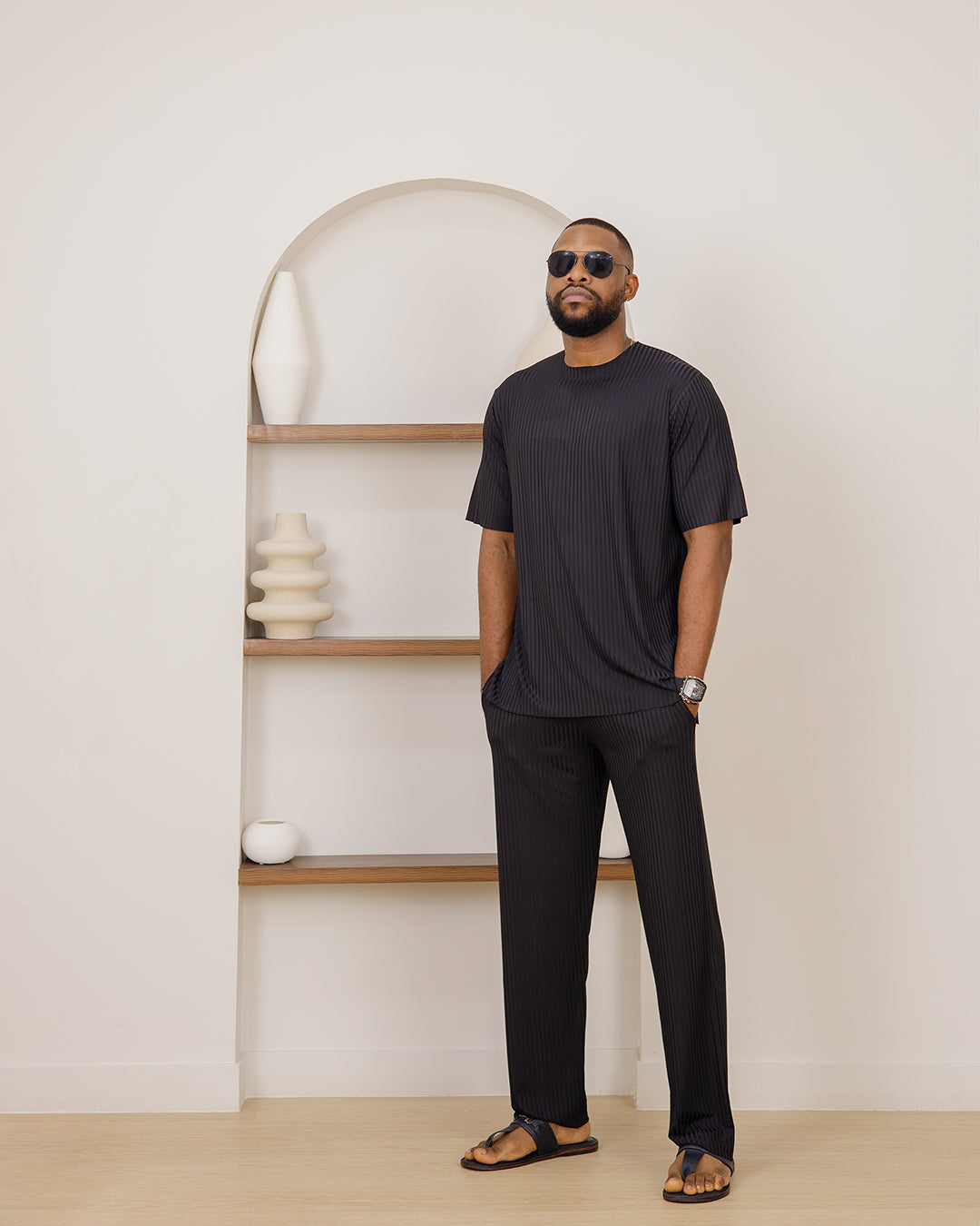 Curban Black Facade Palazzo Loosefit Two Piece Menswear