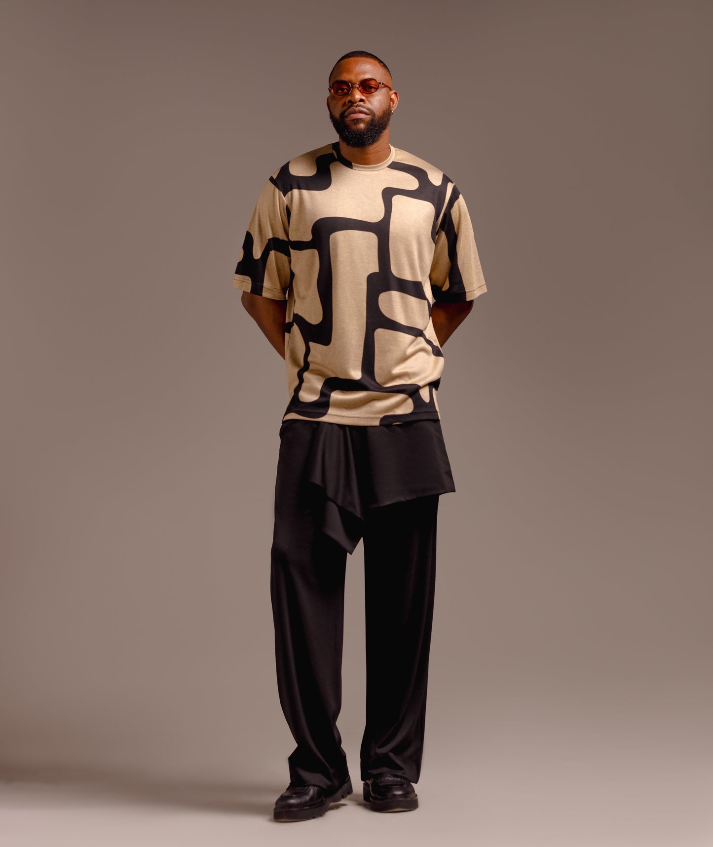 Curban pith loose two piece menswear set | Gold