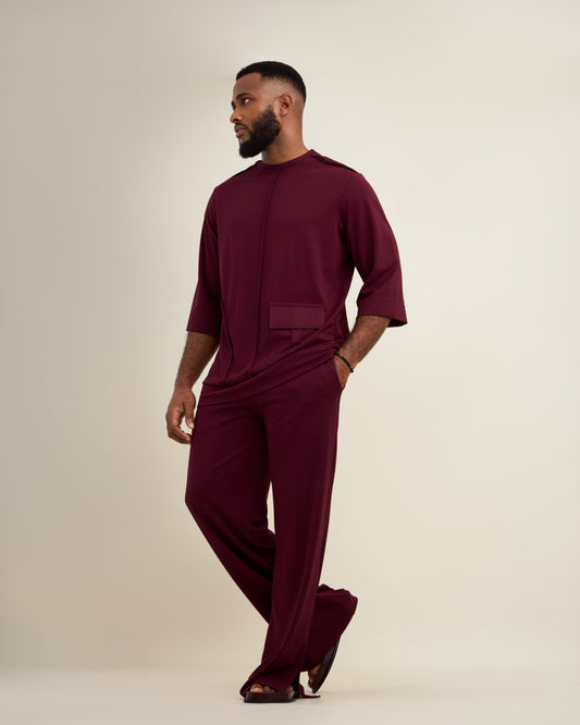 Curban Burgundy Tunic Two-Piece set