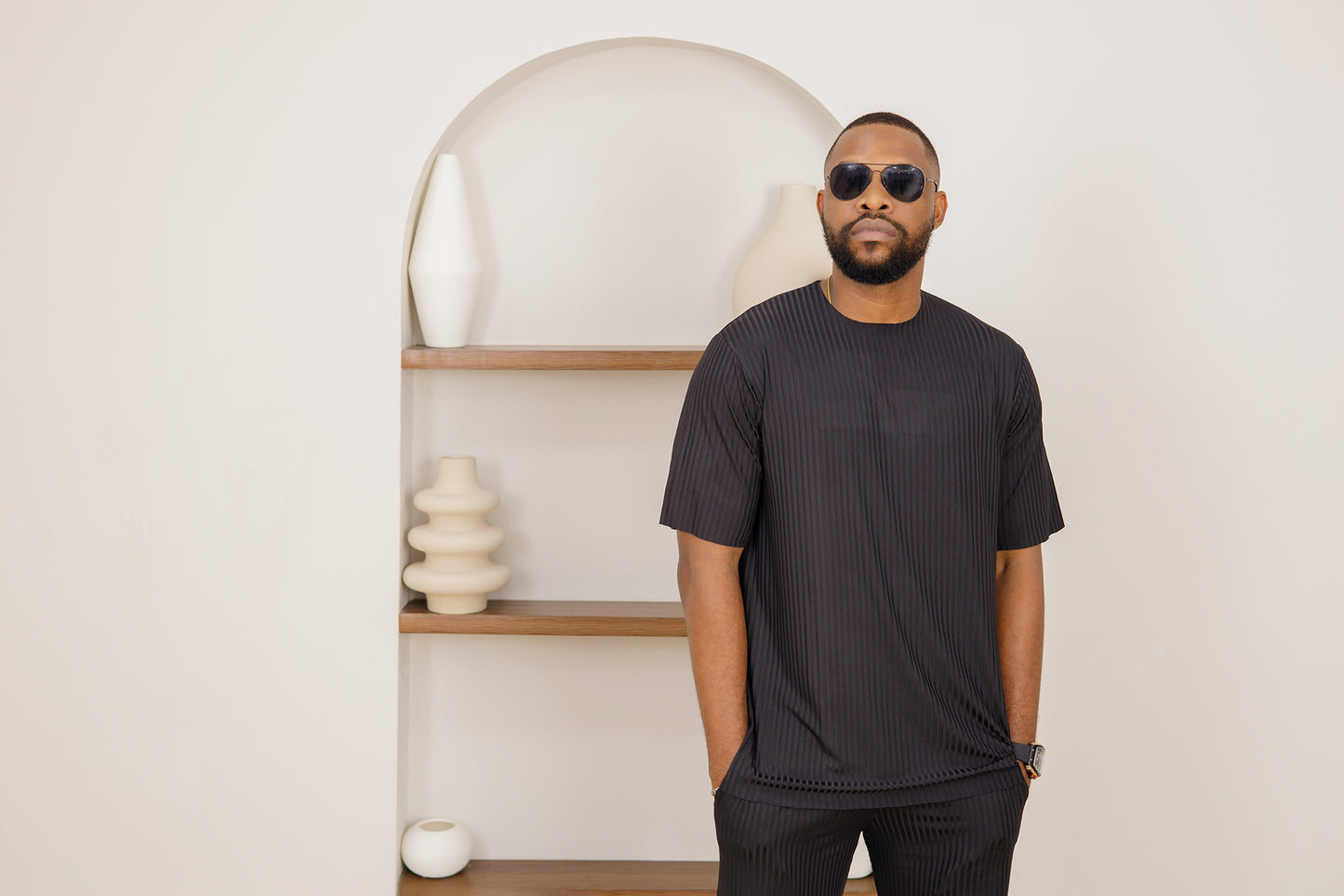 Curban Black Facade Palazzo Loosefit Two Piece Menswear