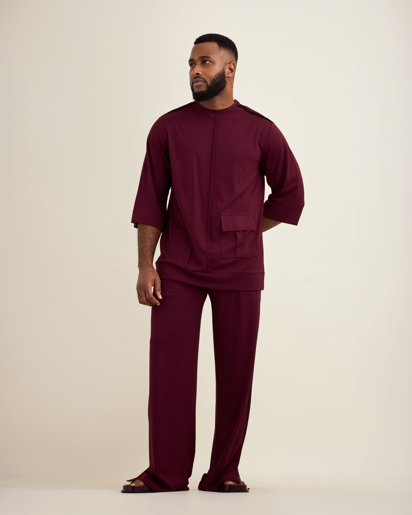 Curban Burgundy Tunic Two-Piece set