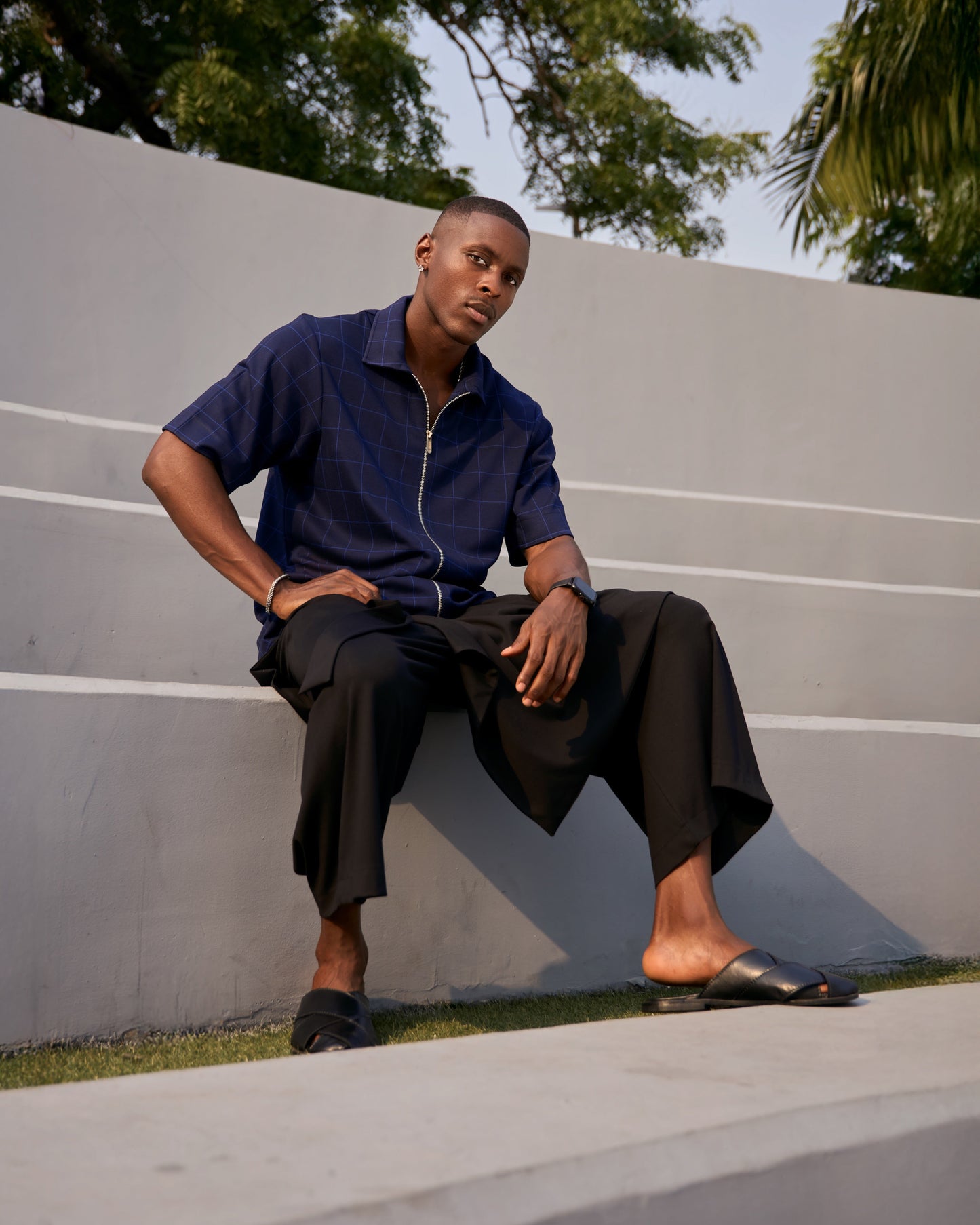 Curban plaid Shacket & kembe pant set