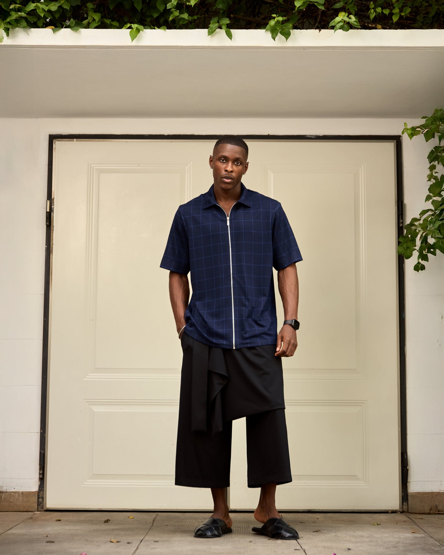 Curban plaid Shacket & kembe pant set