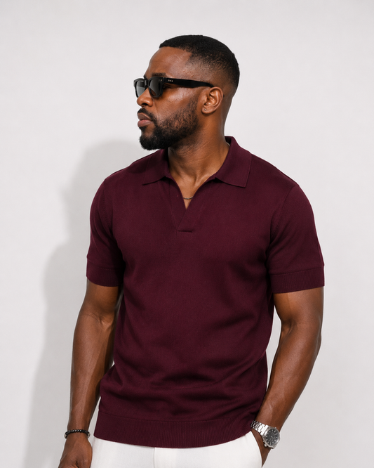 Curban Burgundy textured short-sleeve regular fit Menswear