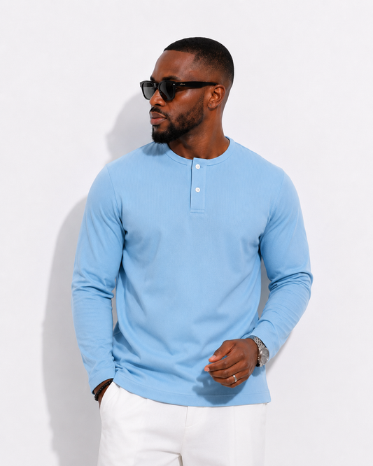 Curban blue textured long-sleeve regular fit Menswear