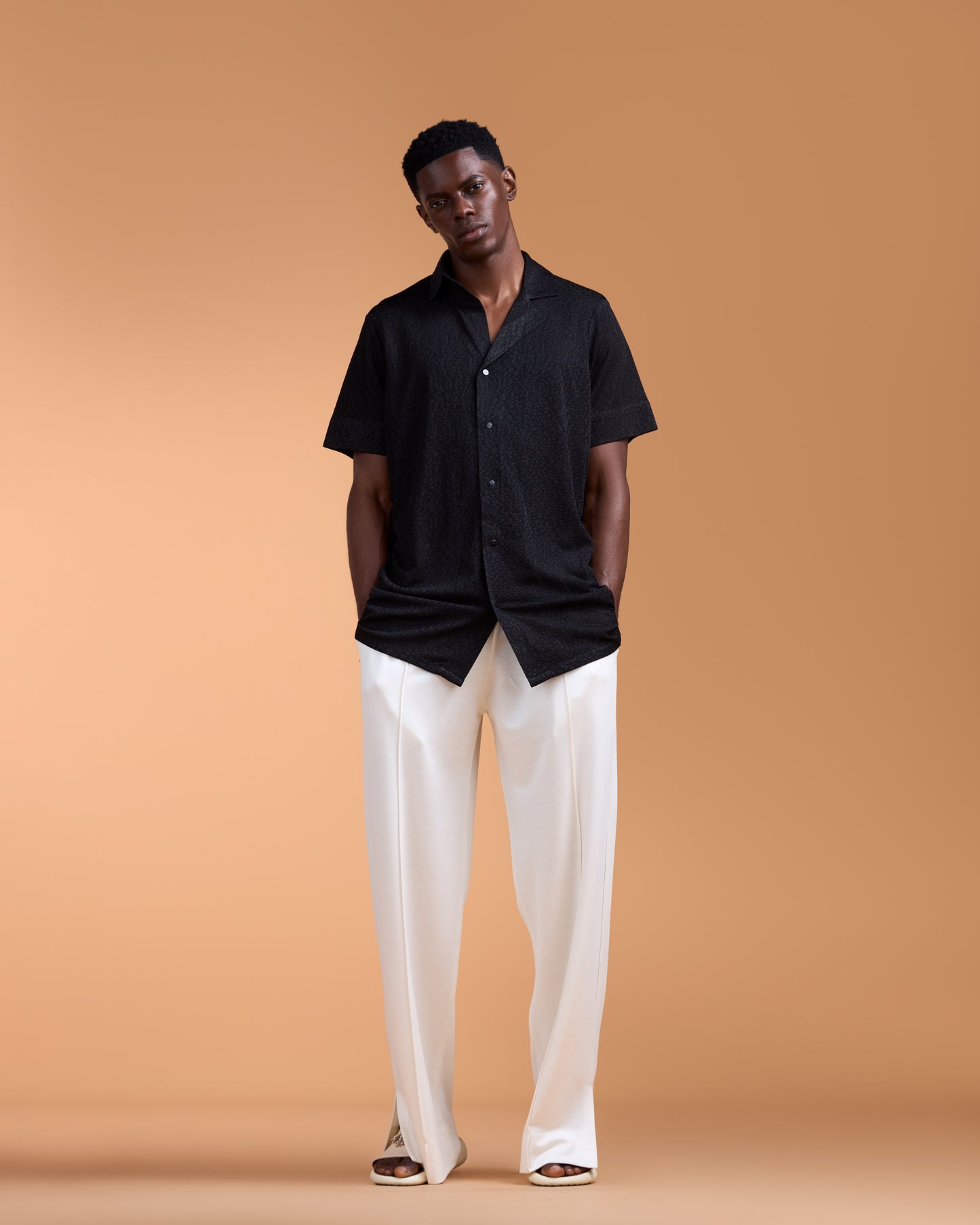 Curban deconstructed shorts-leeve Loosefit Menswear set | Black