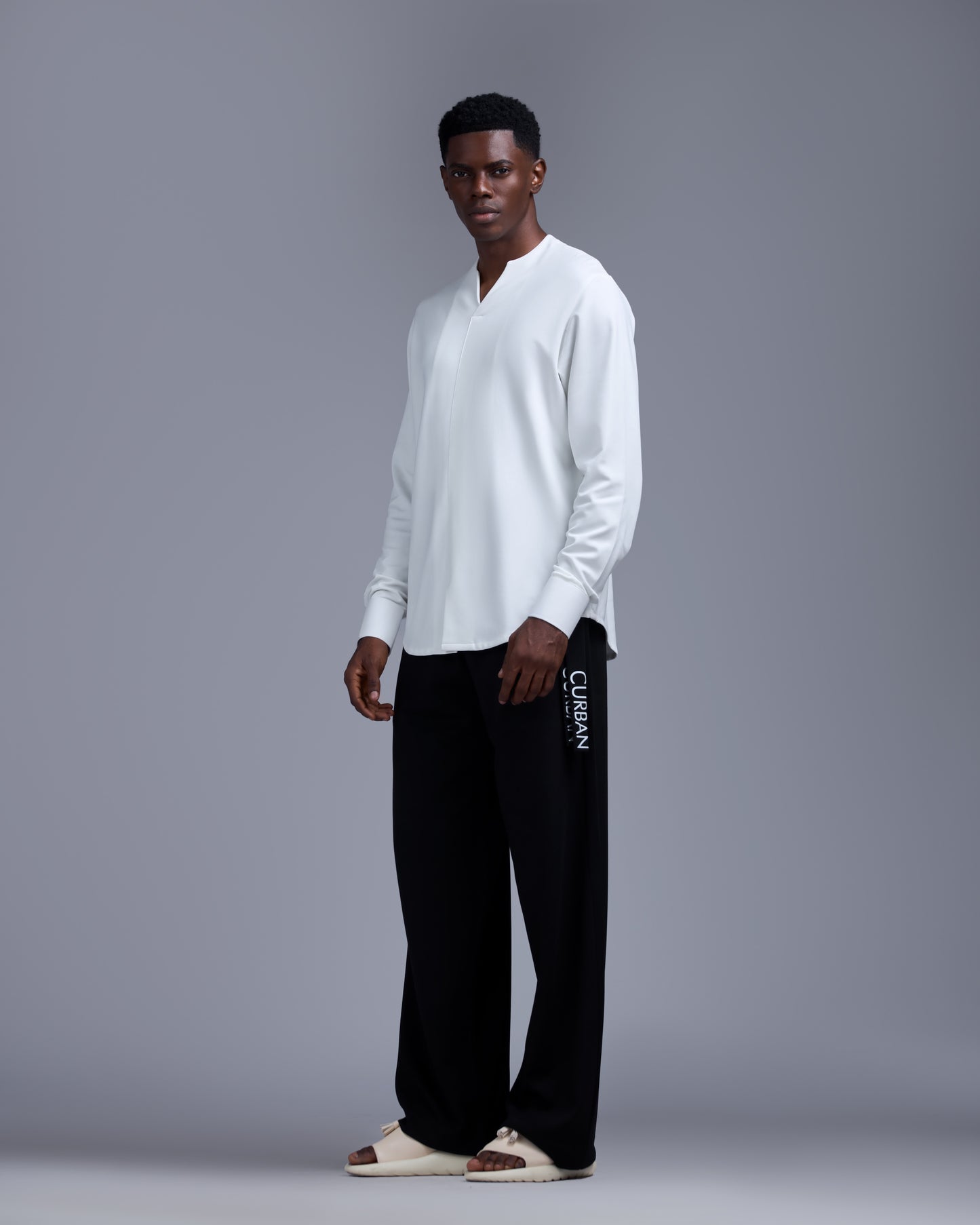 Curban Off-White Vinet top & slogan belt Menswear set