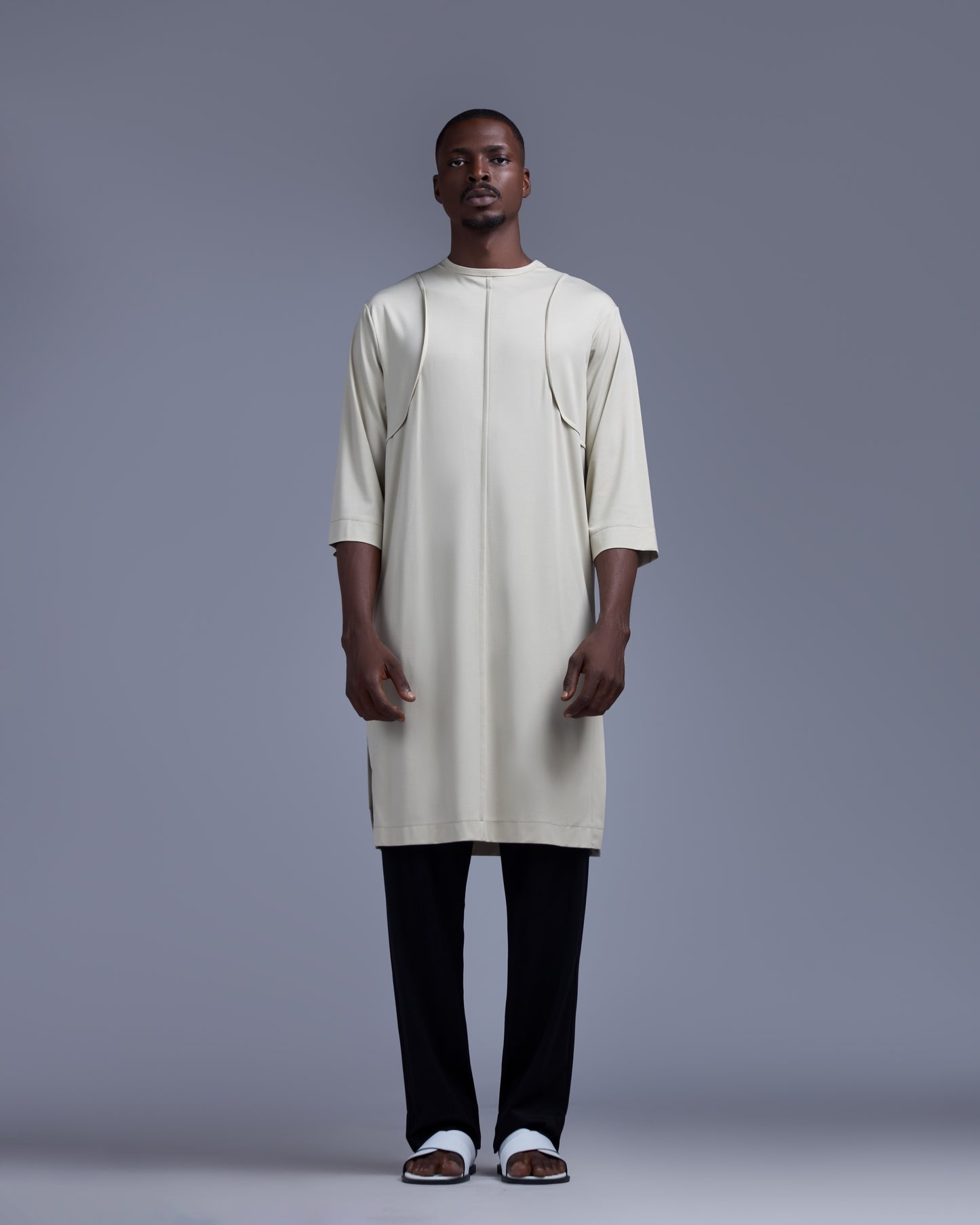 Curban 3/4 sleeve beige Tunic Menswear set