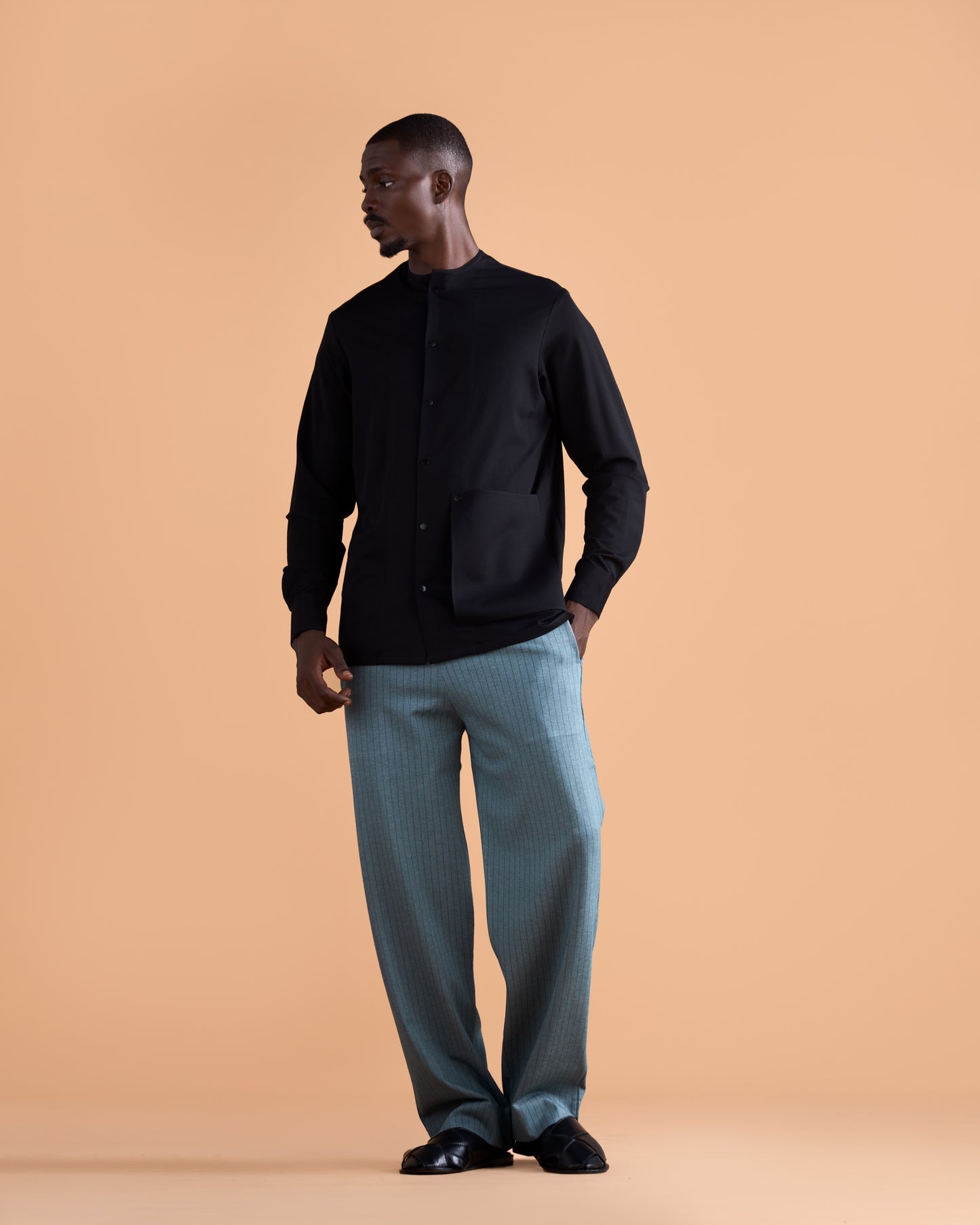 Curban long sleeve pocket detail Loose-fit Menswear set