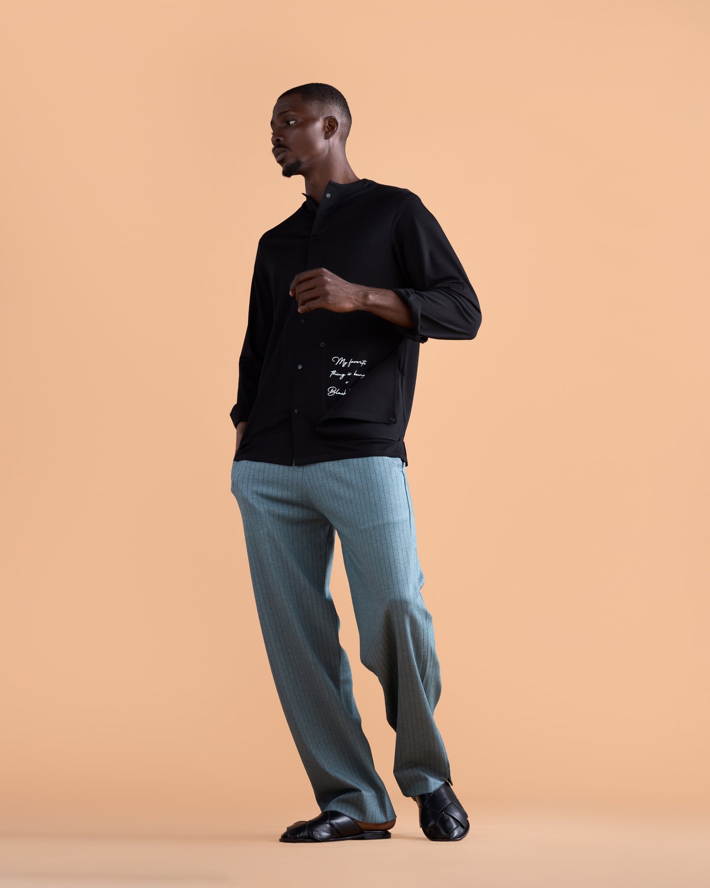 Curban long sleeve pocket detail Loose-fit Menswear set