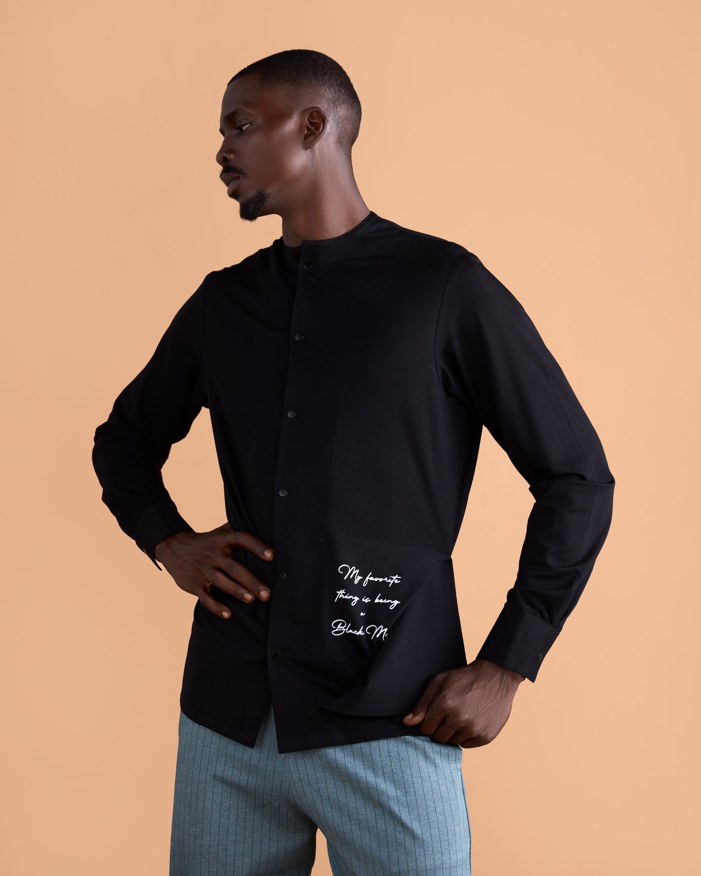 Curban long sleeve pocket detail Loose-fit Menswear set