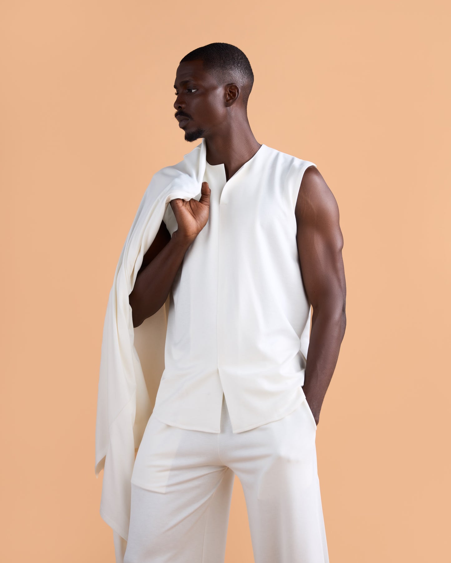 Curban off-white kimono & Palazzo Three-Piece Menswear set