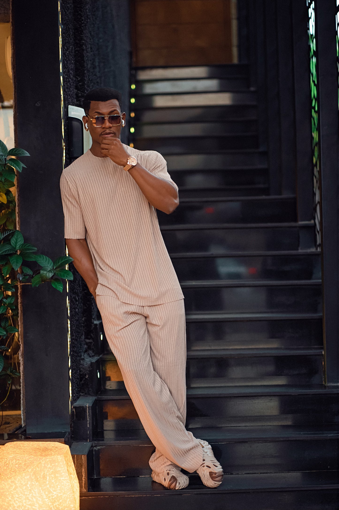 Curban Tan Facade Pleat Palazzo Loosefit Two Piece casual Menswear