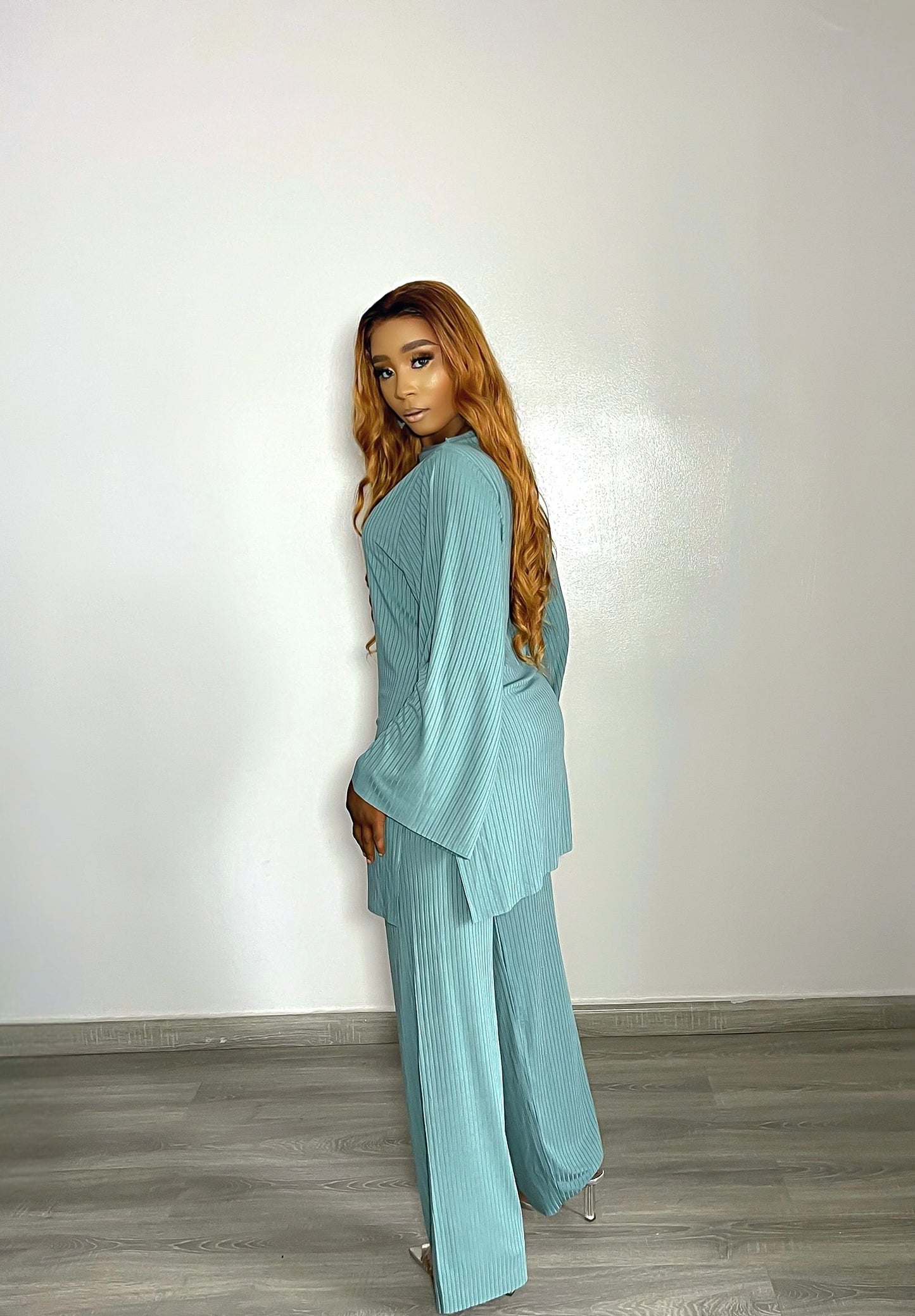 CURBAN - Ensemble ample à col bateau et plis façades | Vert