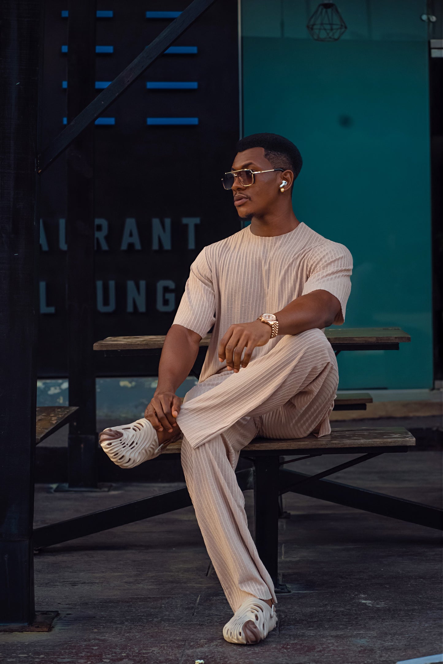 Curban Tan Facade Pleat Palazzo Loosefit Two Piece casual Menswear