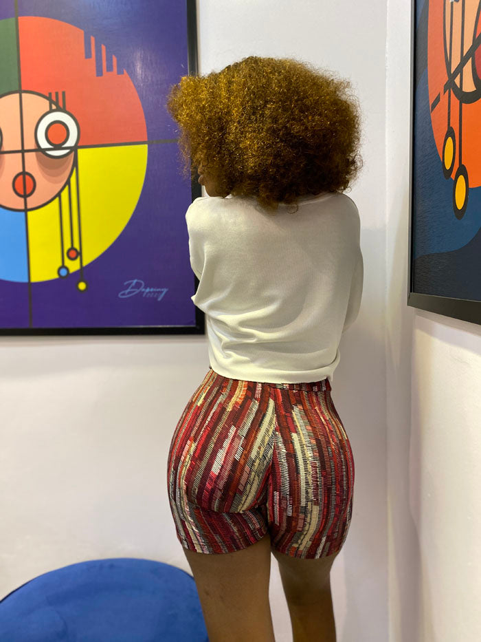 Curban Wine Centric Pattern  Biker Shorts