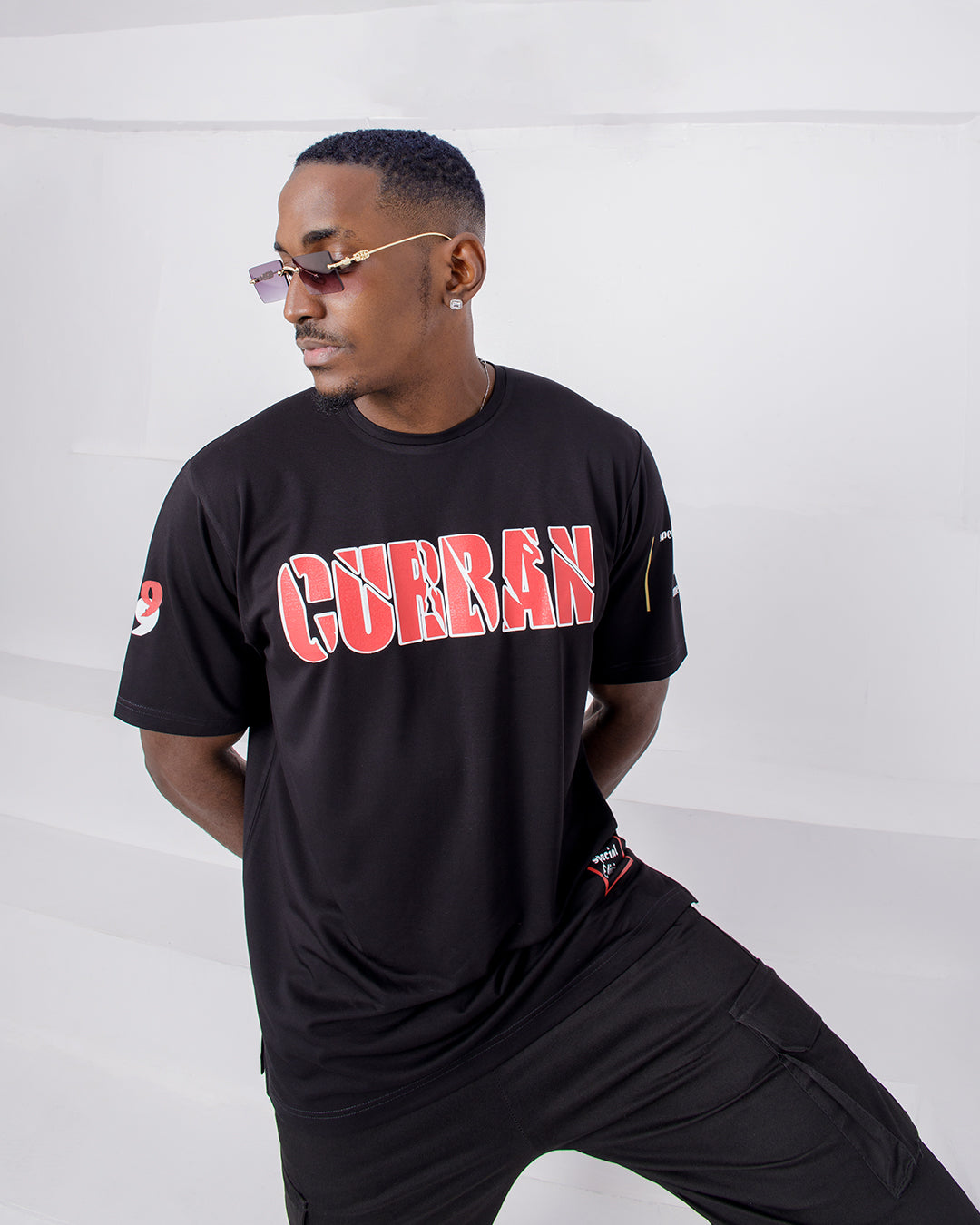 CURBAN Bold Slogan Oversized Male T-Shirt