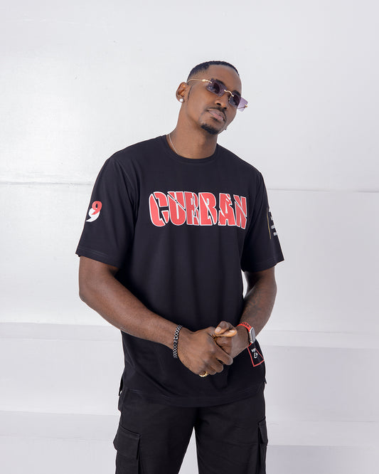CURBAN Bold Slogan Oversized Male T-Shirt