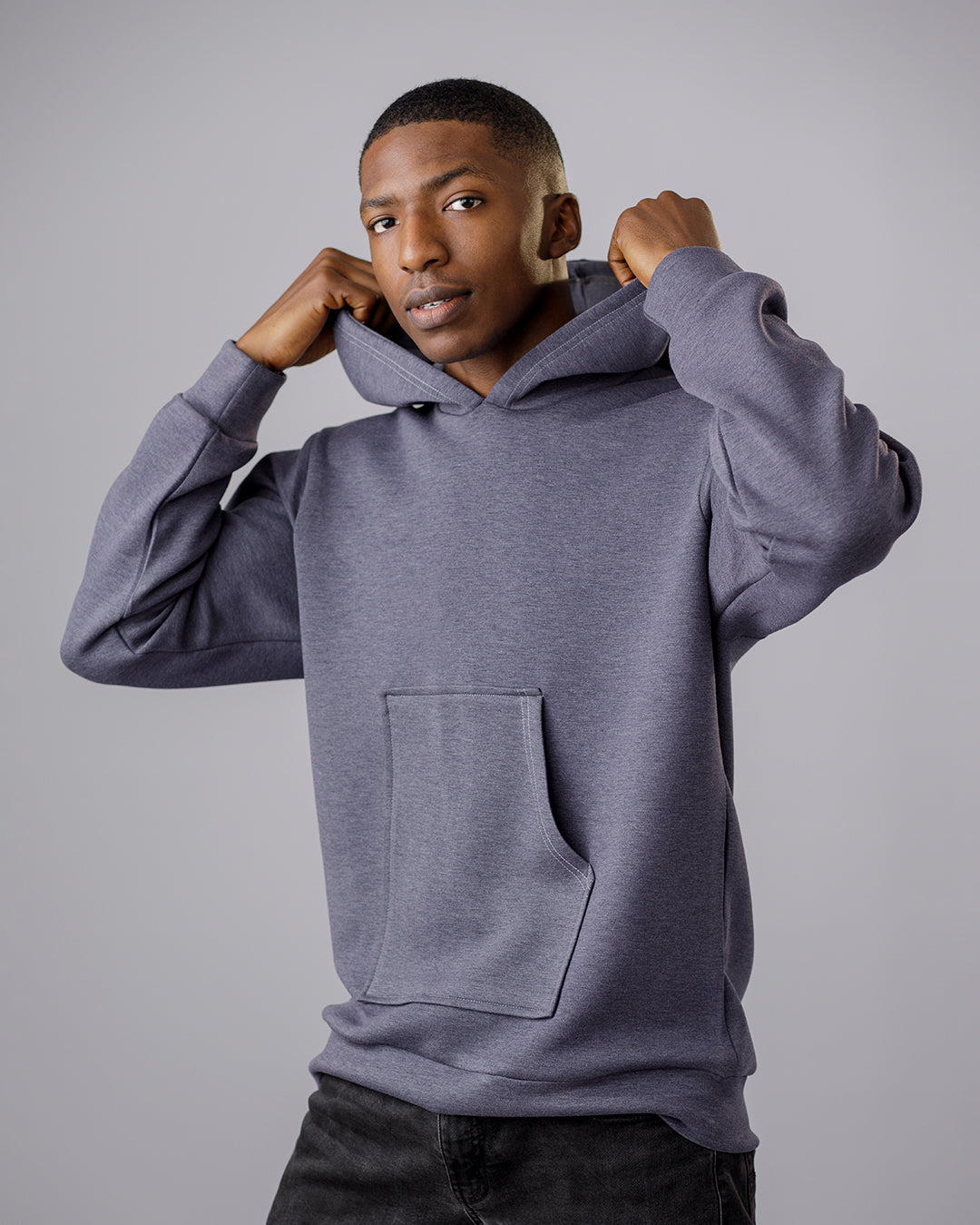 Curban Pocket-Detail Hoodie | Stonewash Blue