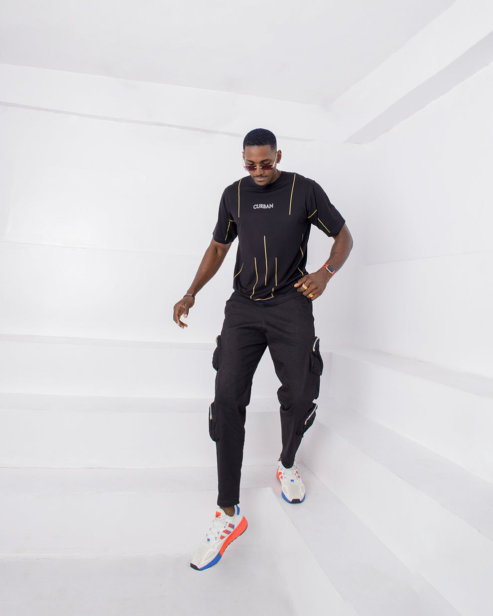 CURBAN Galactic Oversized Male T-Shirt | Black – Curban Place