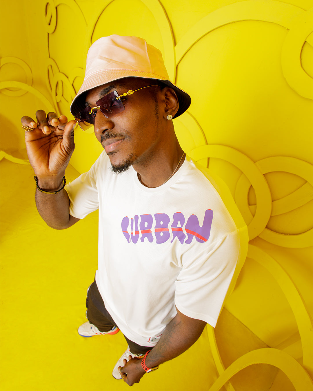 CURBAN Bubble Slogan Oversized Male T-Shirt