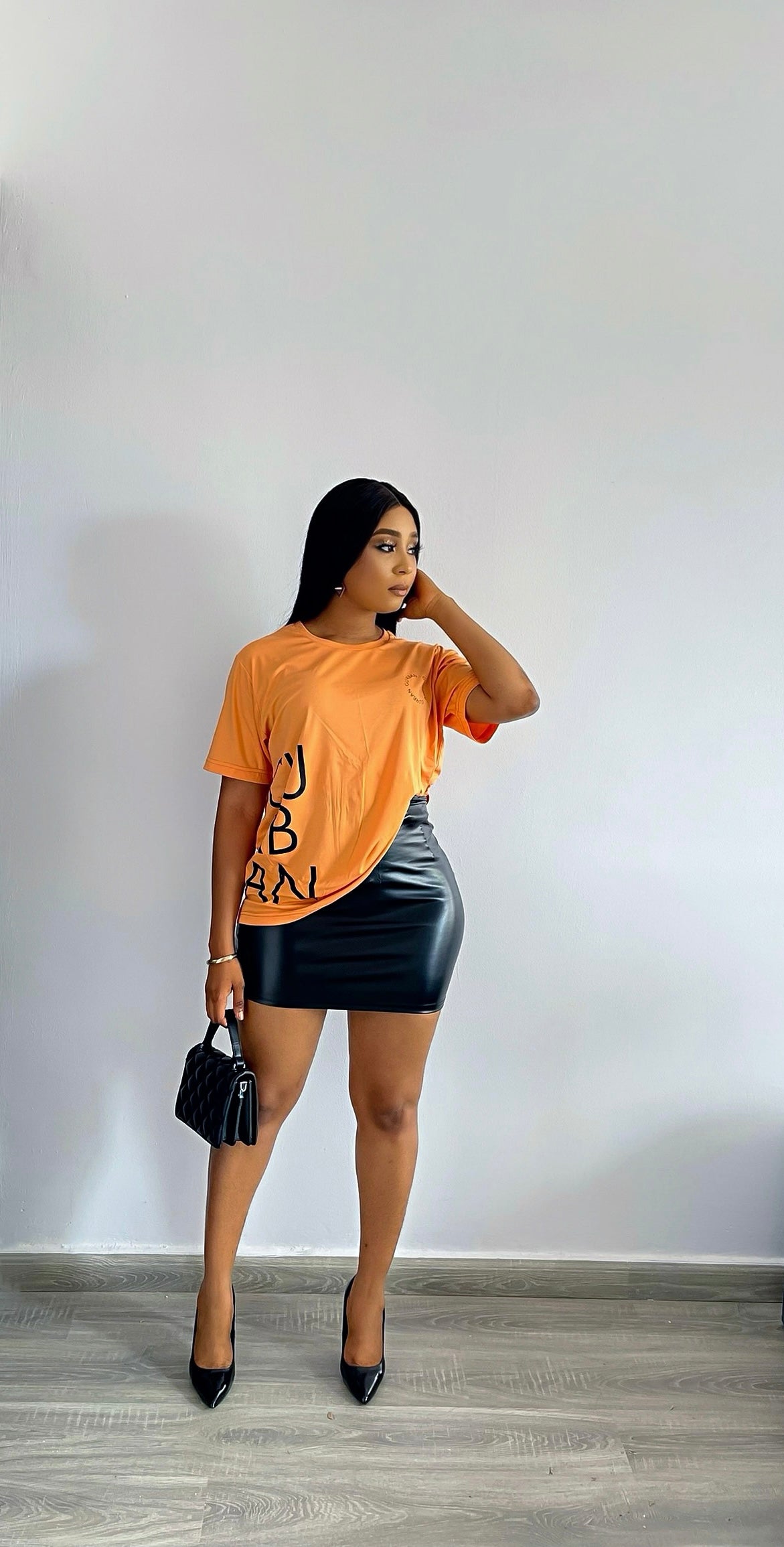 CURBAN T-Shirt Femme Oversize Orange